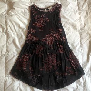 Velvet Pink Rose Peplum Tank